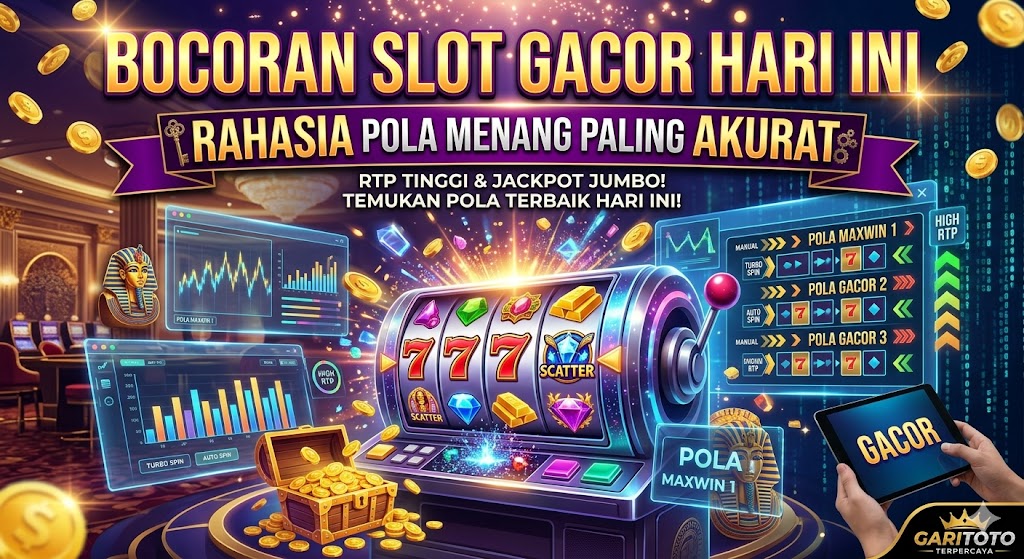 Poster iklan 1:1 Garitoto dengan tema futuristik warna merah menyala. Di tengah kanan terdapat wanita Asia muda berambut perak mengenakan setelan olahraga merah bertuliskan 'GARITOTO' dalam pose percaya diri. Di sisi kiri terdapat teks besar berwarna putih 'BANDAR TOGEL' dan di bawahnya teks skrip 'TERPERCAYA', serta ikon pools untuk Hongkong, Sydney, dan Singapore. Di kanan terdapat panel UI 'TOGEL ONLINE' dengan rincian bet slip (Hongkong, Singapore, Sydney, Taiwan pools) dan kotak 'POTENSI MENANG' dengan angka digital besar 12.350.000. Bagian footer menampilkan 'Situs Resmi GARITOTO BANDAR TOTO TOGEL 4D RESMI TERPERCAYA 2026'. Latar belakang berupa suasana mesin bingo yang buram dengan bola sepak di latar depan kiri dan kartu UI melayang di kanan.